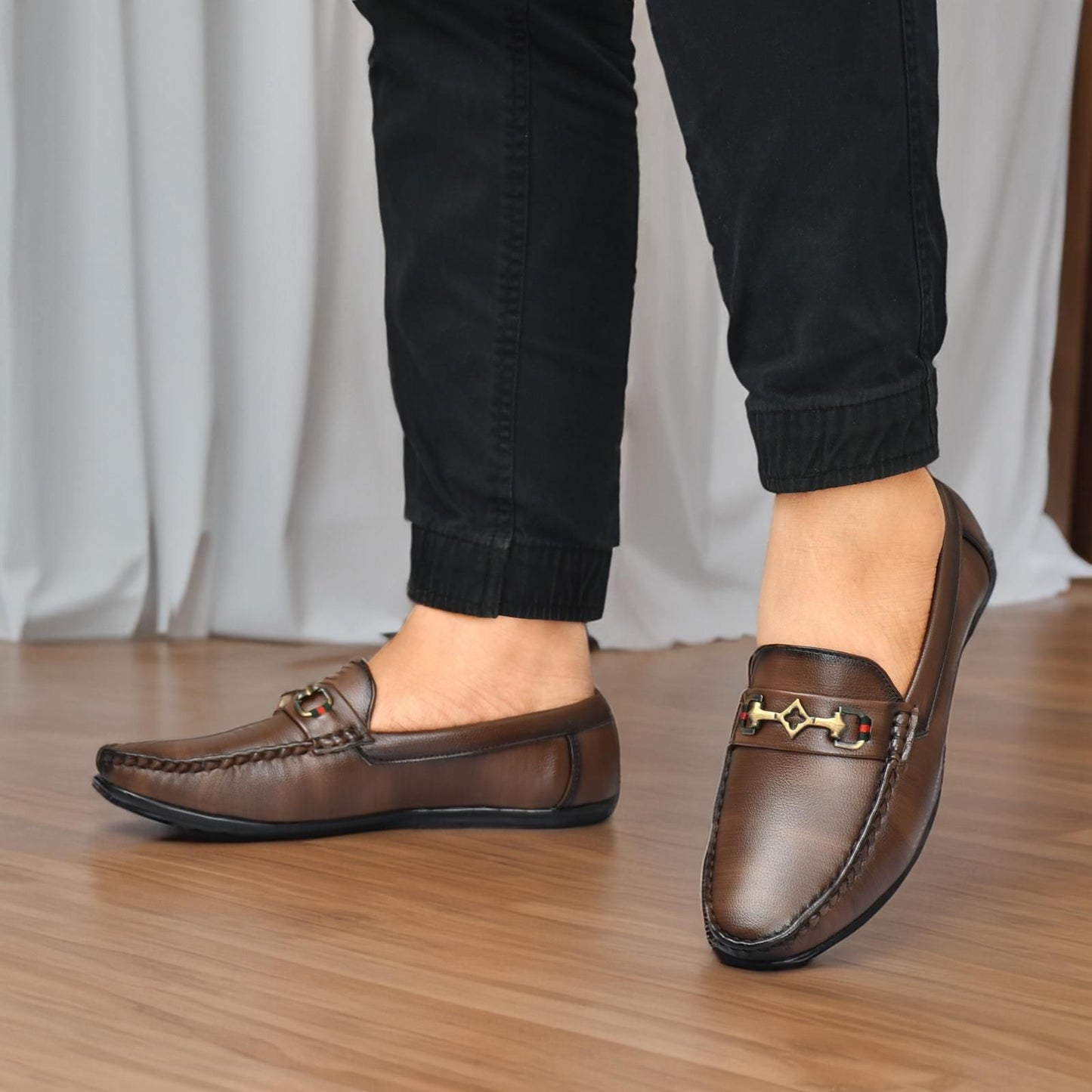Vegan Leather Loafers – Ultra Comfort Sole - Brown
