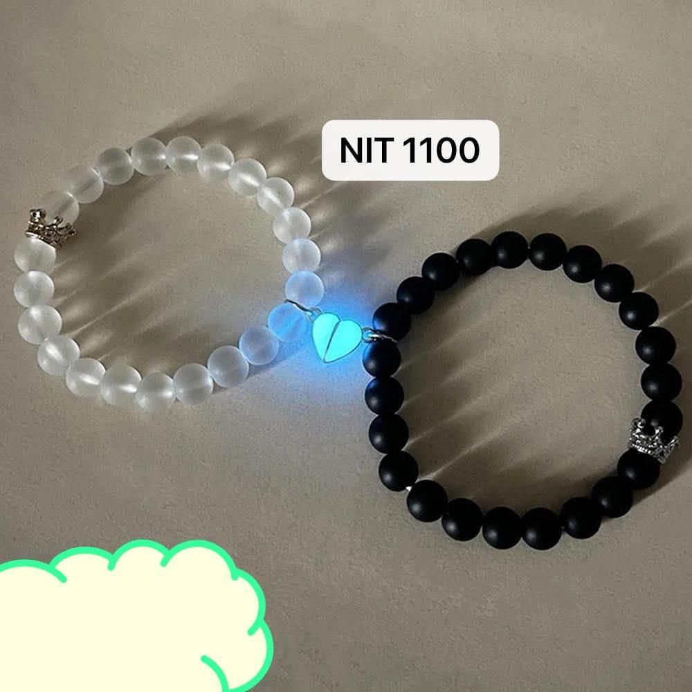 Glow-in-the-Dark Lover & BFF Bracelet Set β 2pcs | Beaded & Bonded