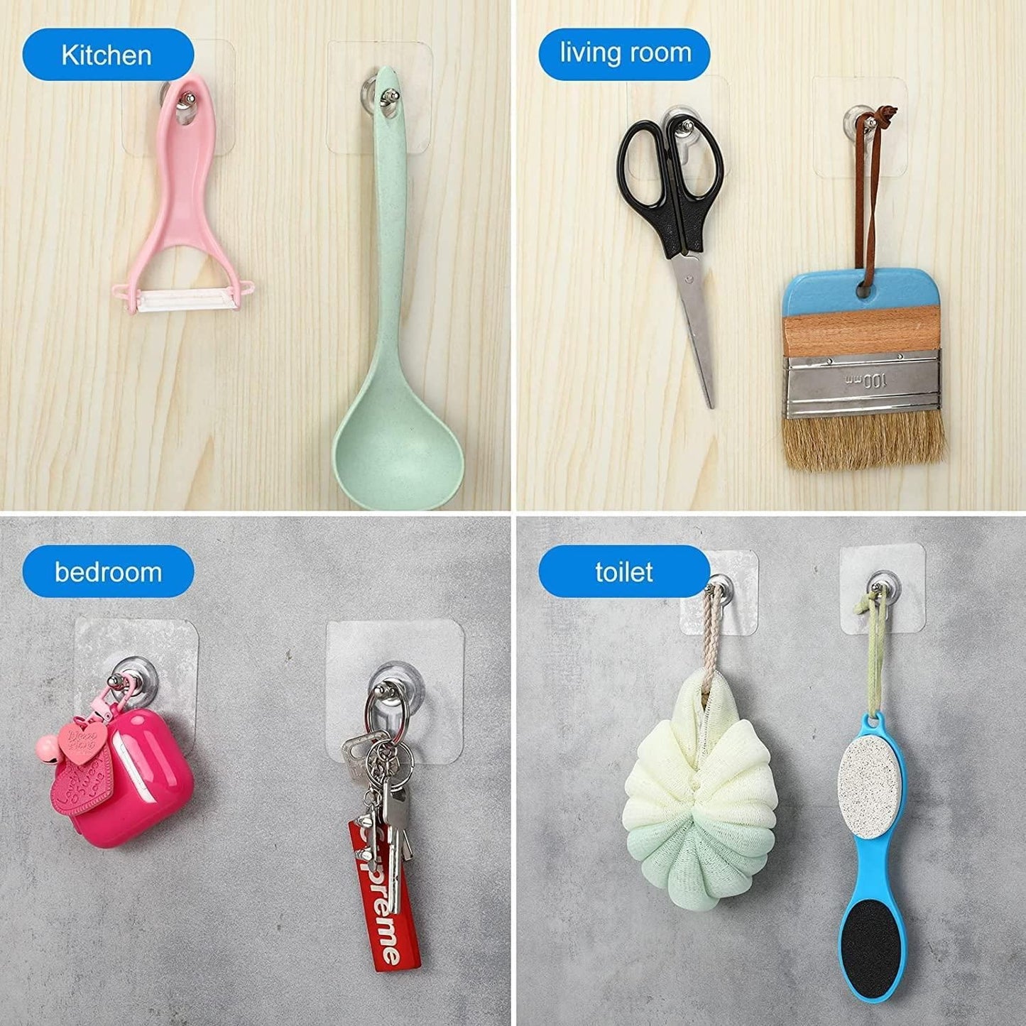 Heavy-Duty Adhesive Wall Hooks β No-Drill, Waterproof & Multi-Room Use (Pack of 10)