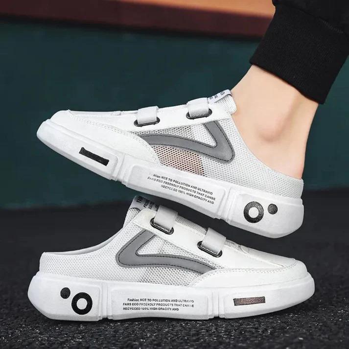 Half Slippers | Non-Slip Casual Shoes for Men | White | Slip-On