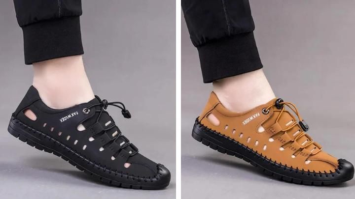 Men’s Stylish Casual Shoes | Black/Tan | Lace-Up