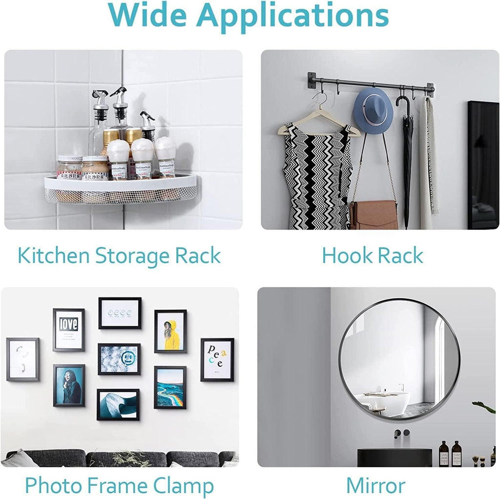 Heavy-Duty Adhesive Wall Hooks – No-Drill, Waterproof & Multi-Room Use (Pack of 10)