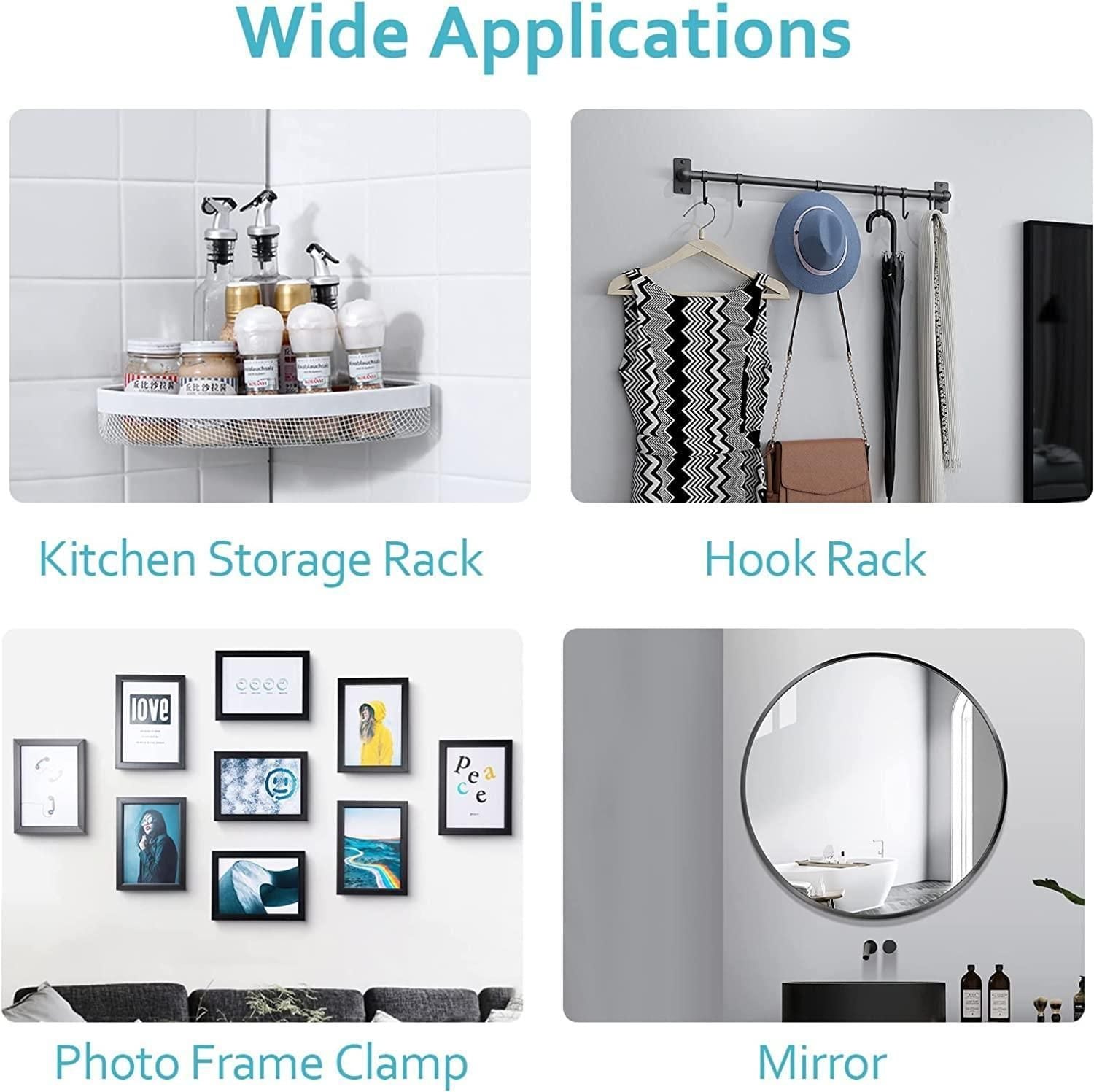 Heavy-Duty Adhesive Wall Hooks – No-Drill, Waterproof & Multi-Room Use (Pack of 10)