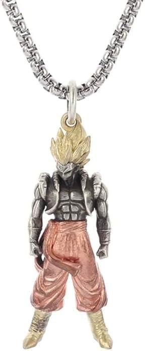 Goku-Inspired Pendant Chain | Stainless Steel | Silver-Plated