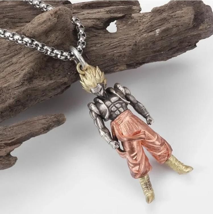 Goku-Inspired Pendant Chain | Stainless Steel | Silver-Plated