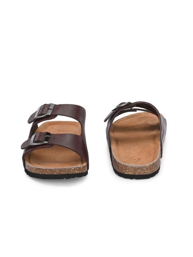 Arizona Cherry Leather Slippers | Maroon |