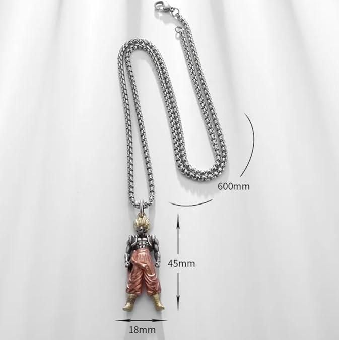 Goku-Inspired Pendant Chain | Stainless Steel | Silver-Plated