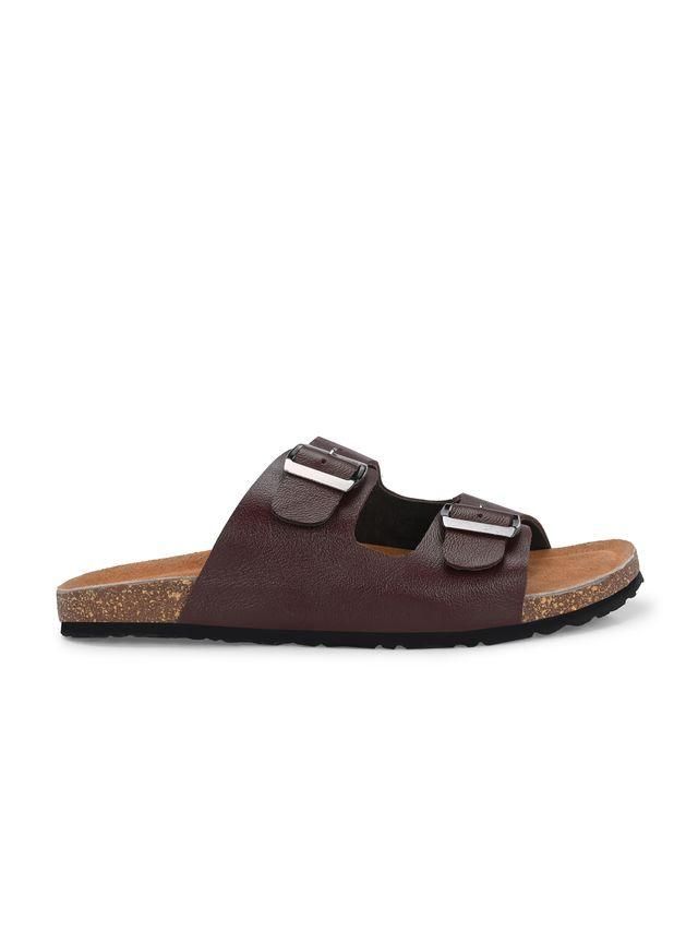 Arizona Cherry Leather Slippers | Maroon |
