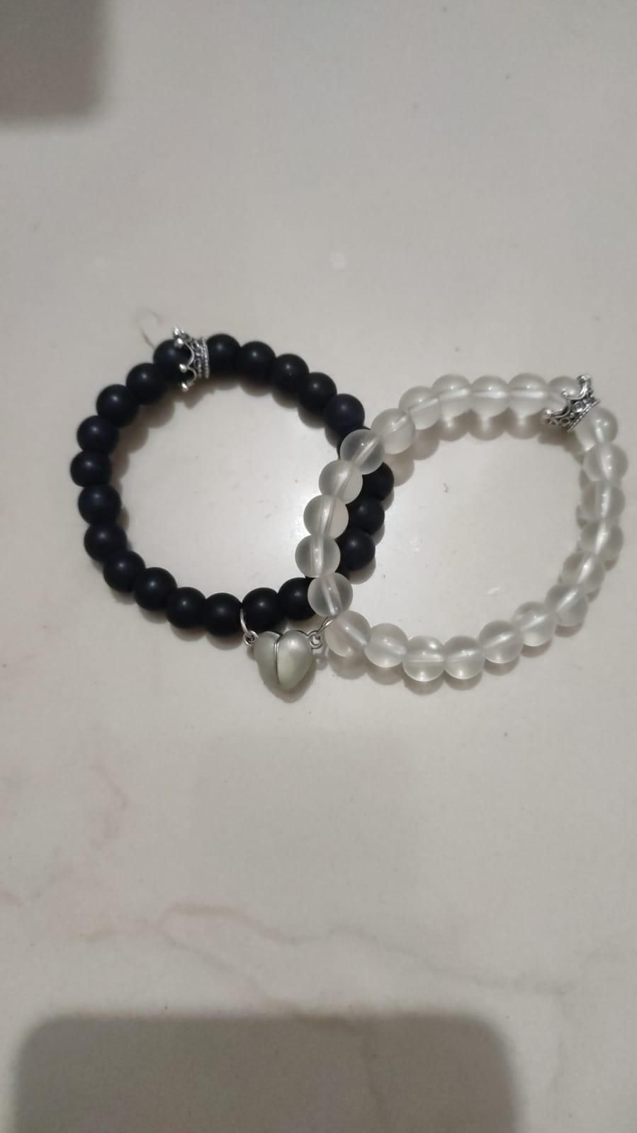 Glow-in-the-Dark Lover & BFF Bracelet Set – 2pcs | Beaded & Bonded